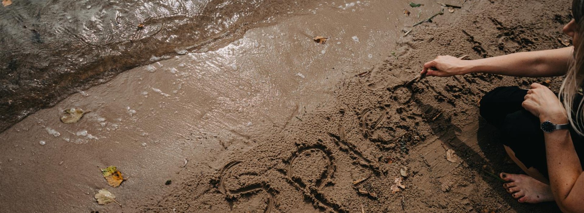 Spreewald in Sand geschrieben an Badesee