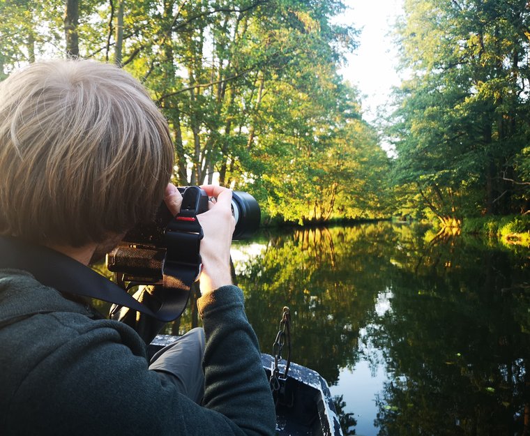 Fotografieren im Spreewald im Fließ