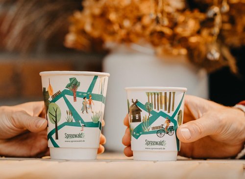 Recyclebare Becher Kaffee Spreewald Umwelt