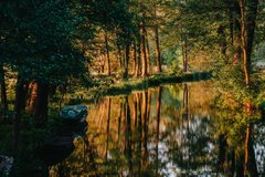 Spreewald Fließ herbstliche Farben
