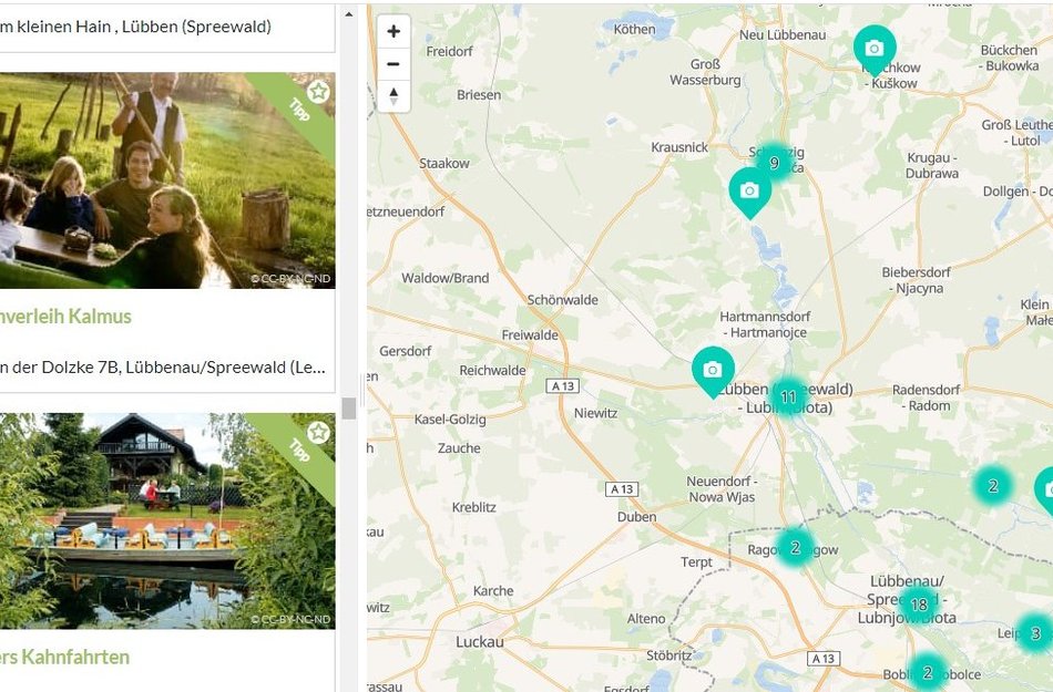 Karte Spreewald Verlinkung