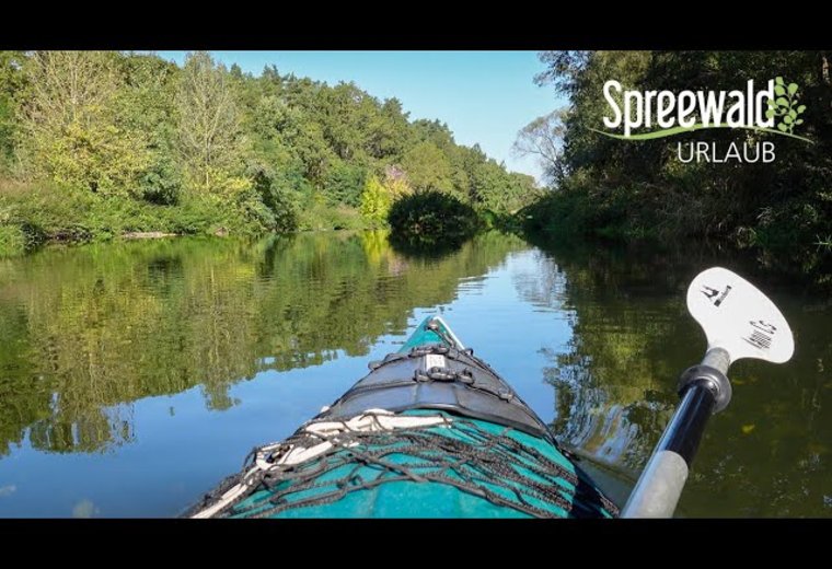 Foto aus Paddelboot aufgenommen von Spreewald Fließen