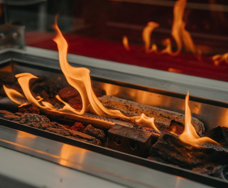 Kaminkahn Feuer Nahansicht