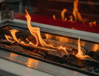 Kaminkahn Feuer Nahansicht